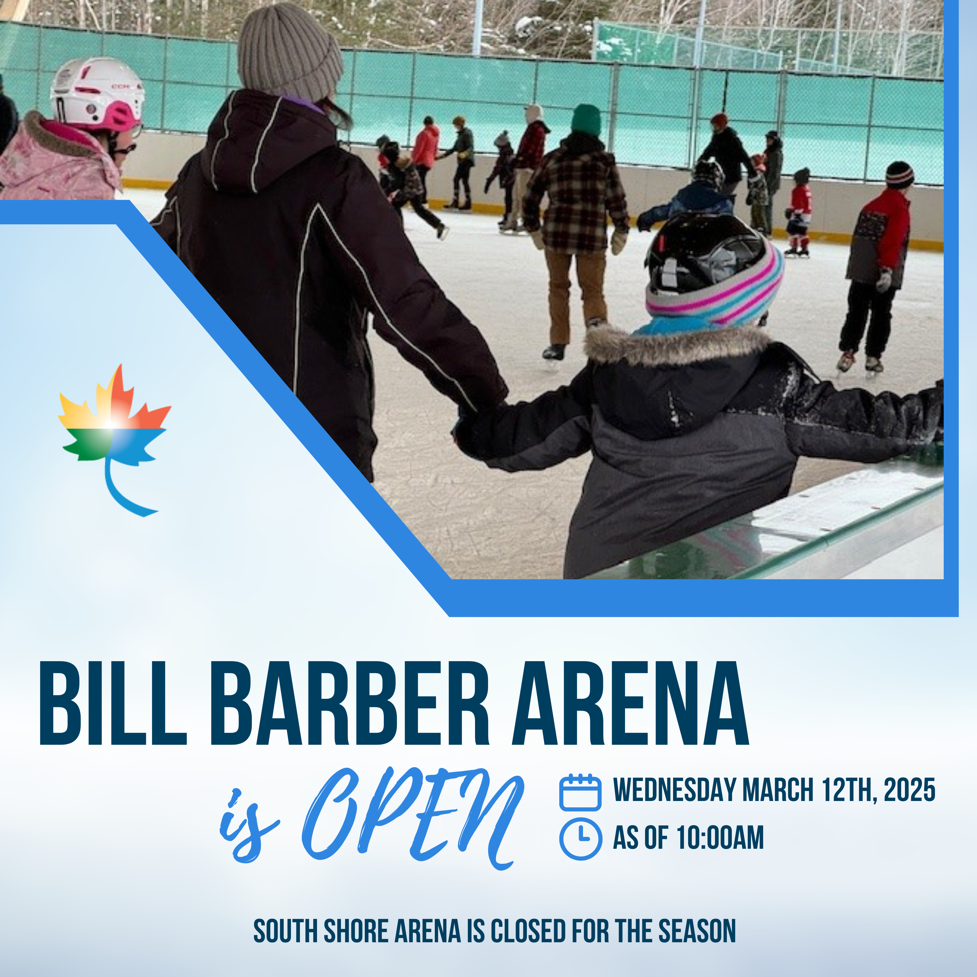 Bill Barber Arena Open as of 10am March 12, 2025